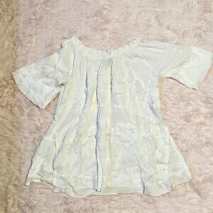 White Lace Boho Storybook‎ Bridal Clean Twee Coquette Lolita Floral Delicate Top